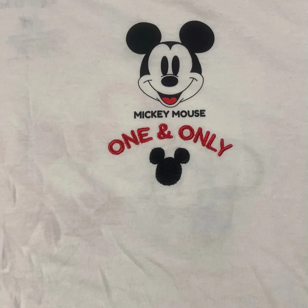 Disney‎ Mickey Mouse One Of A Kind Graphic Tee White Short Sleeve Youth Large